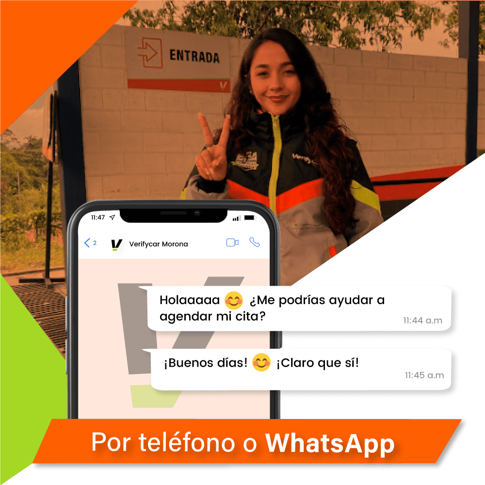 Agendar cita revisión vehícular por whatsapp en Verifycar Morona